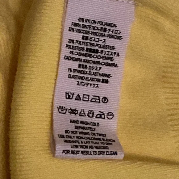 NWT Free People Asymmetrical Neckline Sun Yellow Pullover Sweater S - Picture 6 of 6